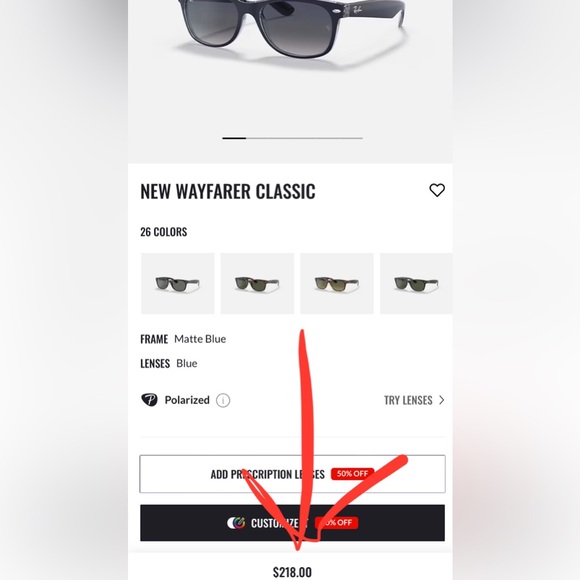 RAY-BAN Polarized Sunglasses New Wayfarer RB 2132 6607/78 Matte (Dark) Blue EUC - Picture 12 of 13